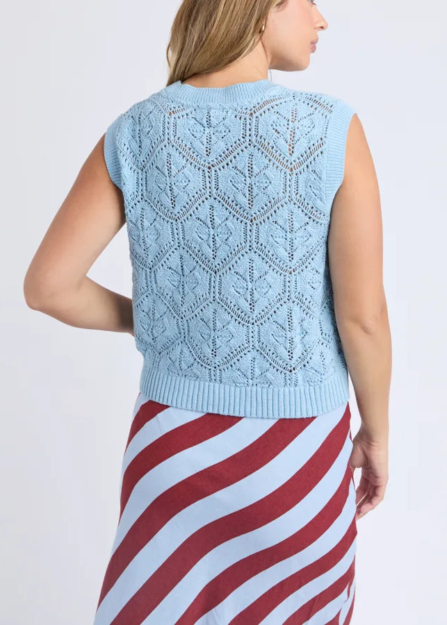 Luna Knit Vest ~ Cerulean