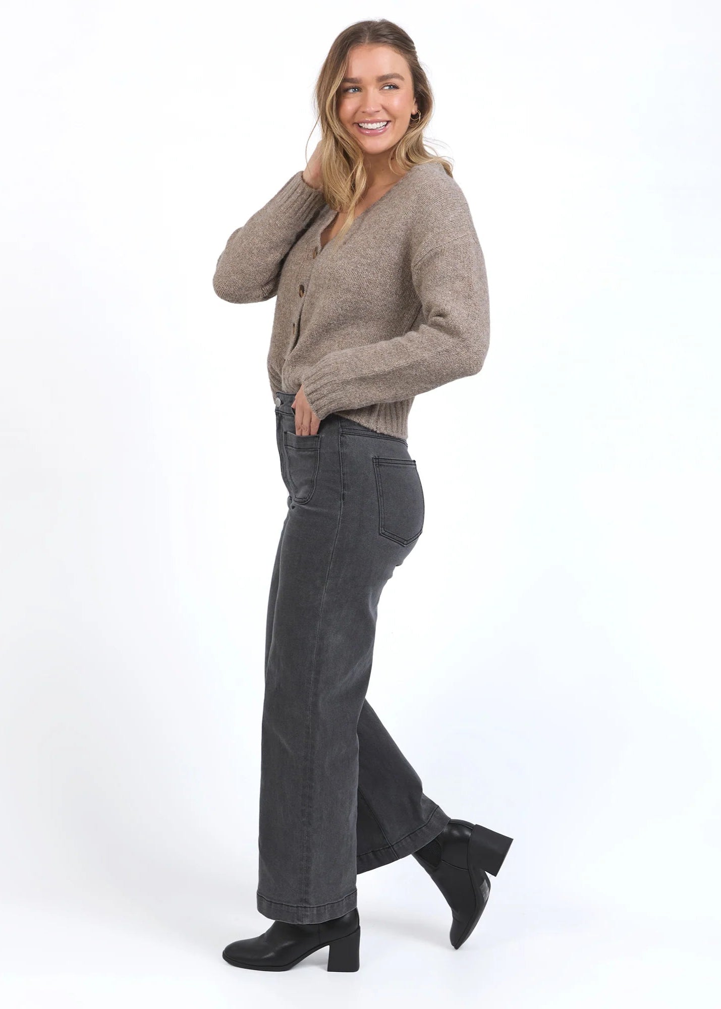 Jensen Button Cardi ~ Mushroom