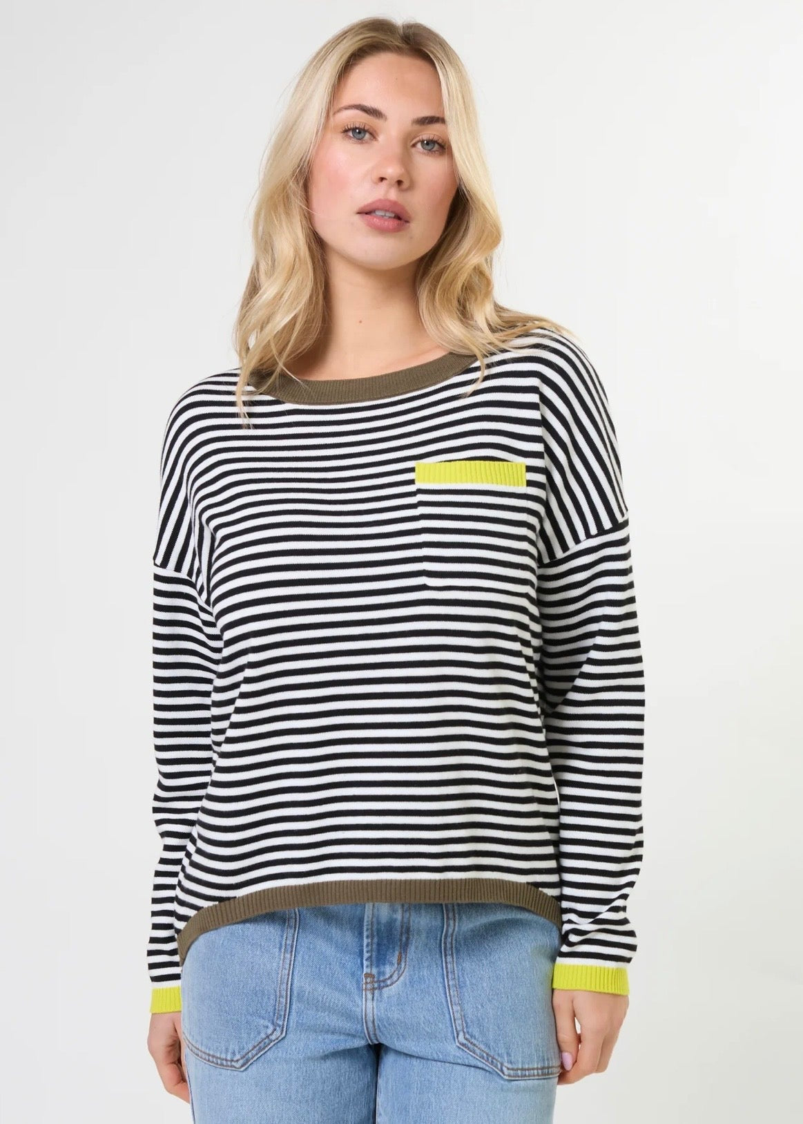 Street Pocket Jumper ~ Black with a Hint of Lime