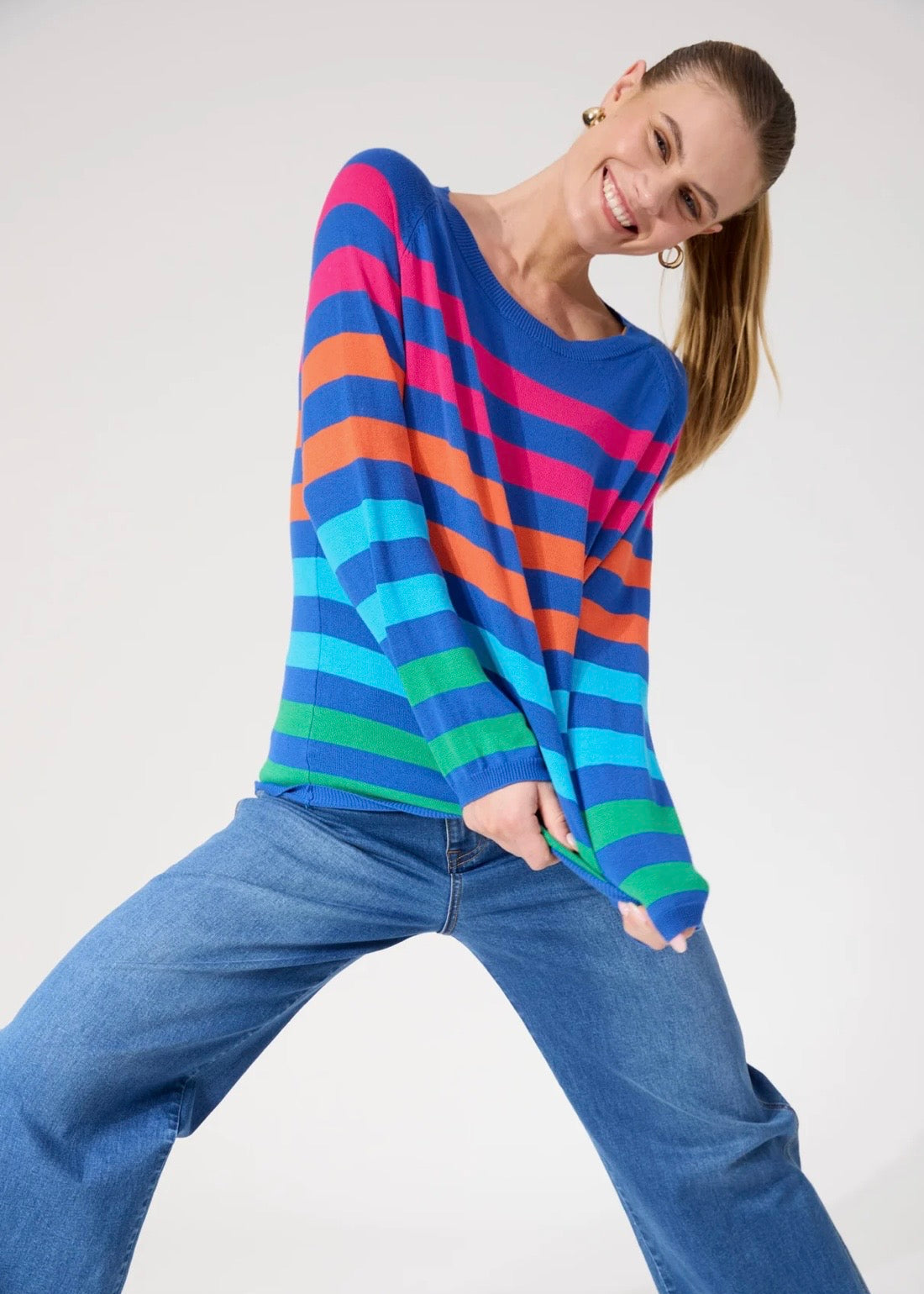 Vermont Stripe Jumper ~ Cobalt