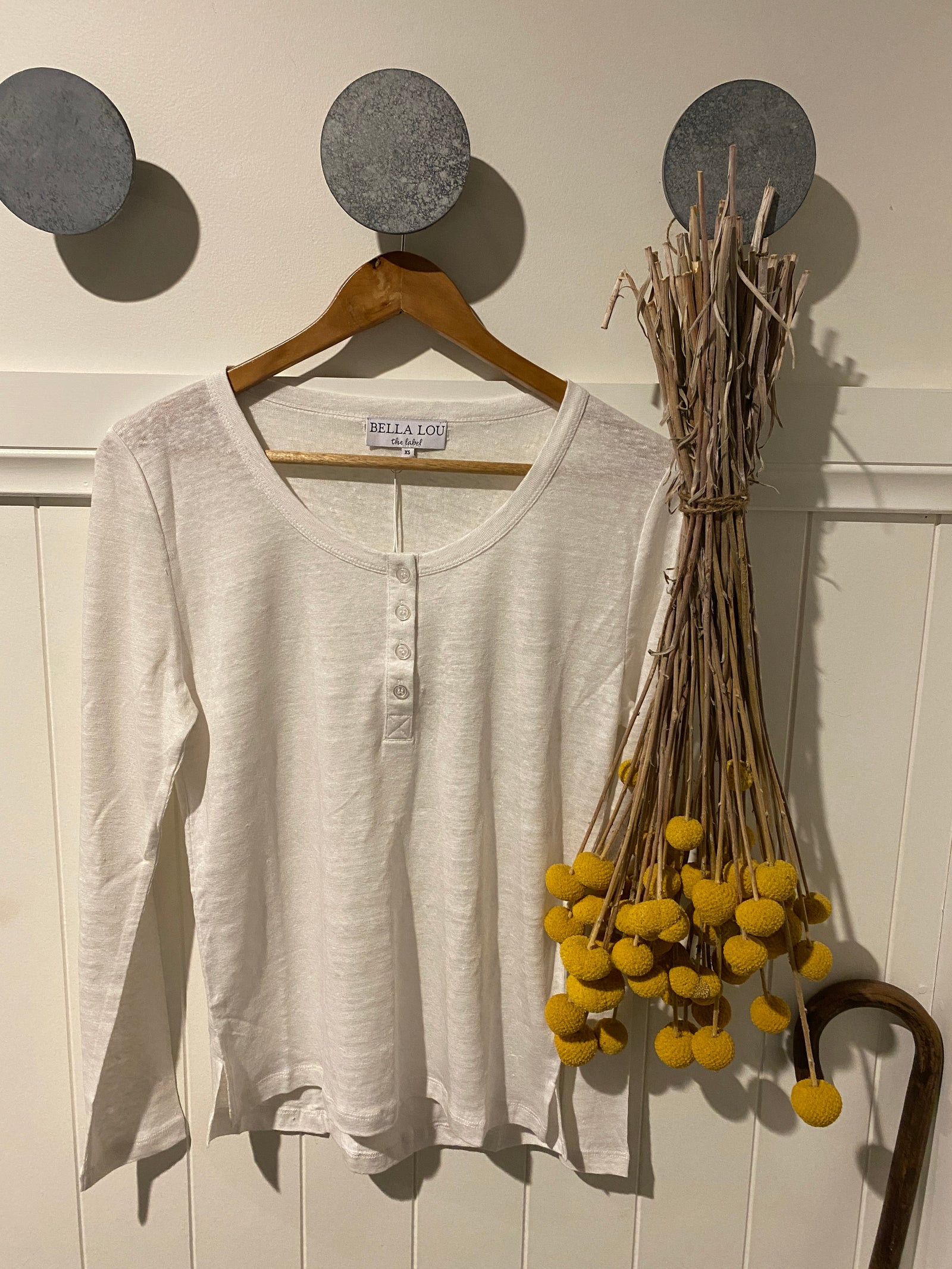 Grandpa Linen Top ~ White