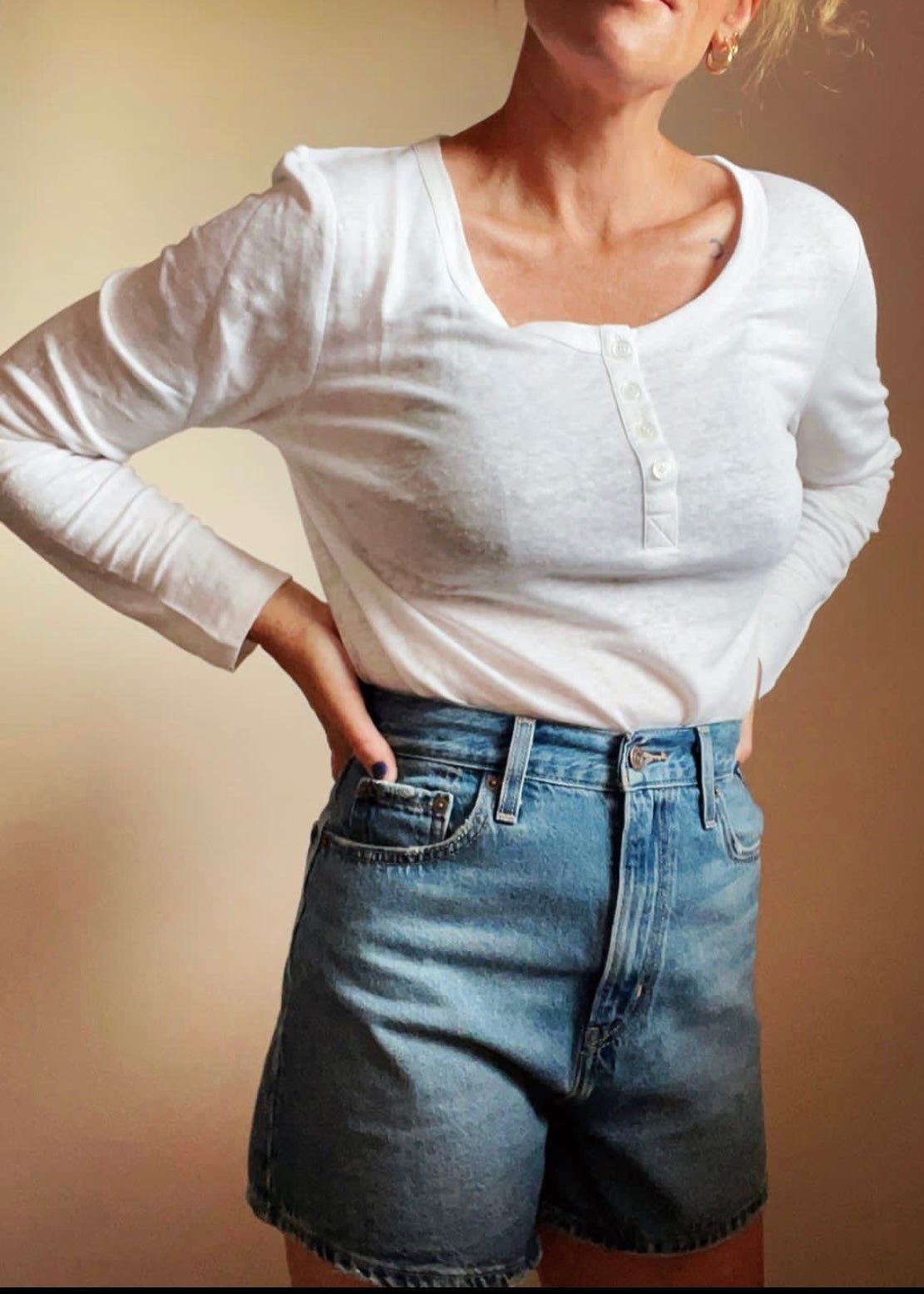 Grandpa Linen Top ~ White