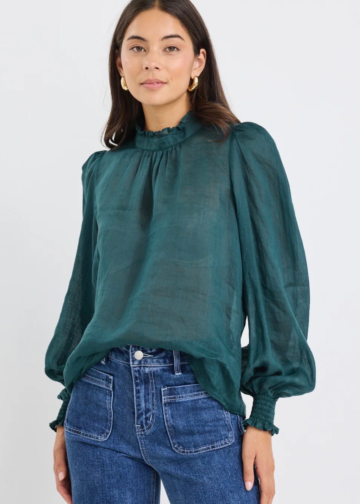 Poet Long Sleeve Top ~ Forest