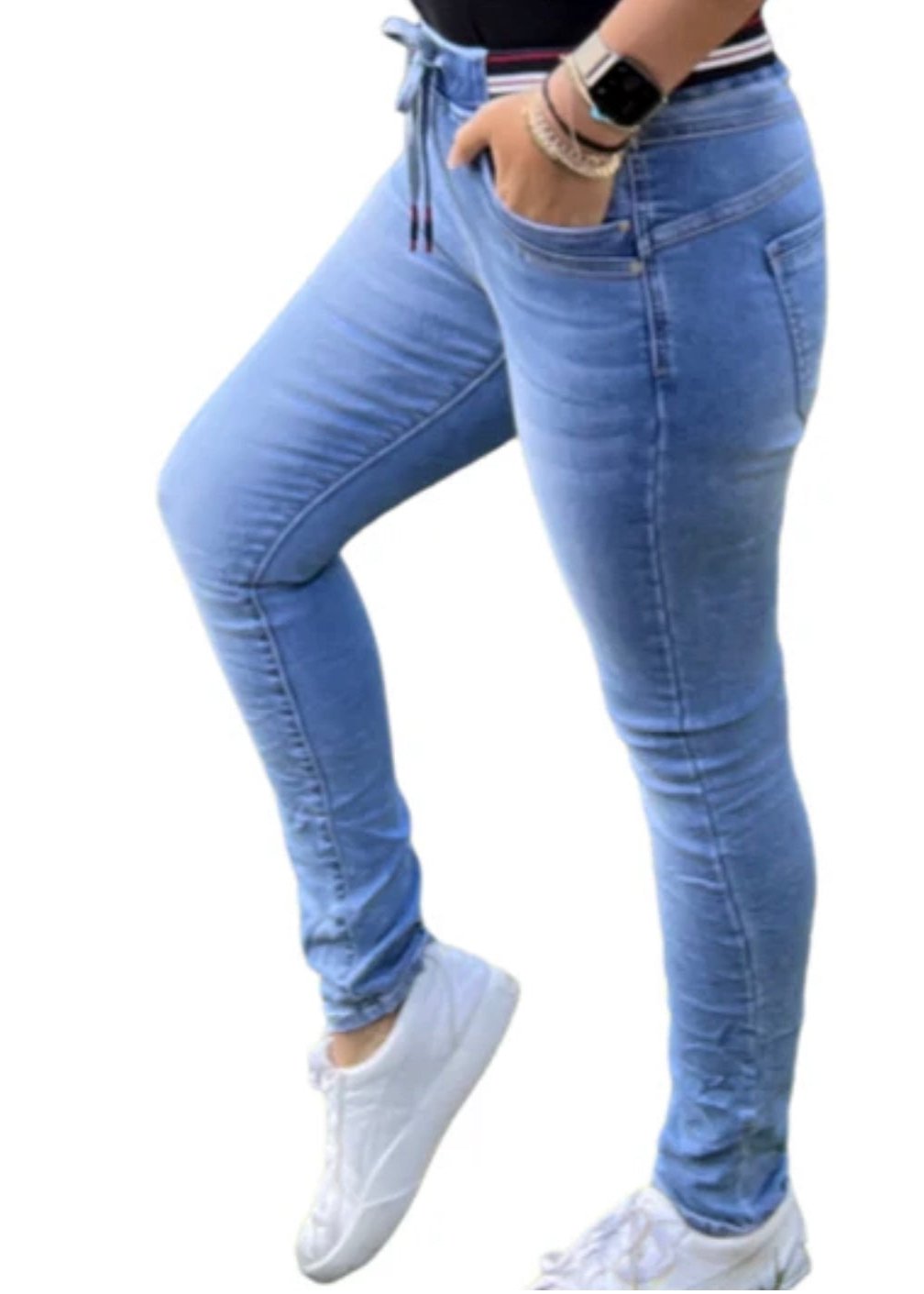 Bacio Rib Waist Jogger ~ Denim