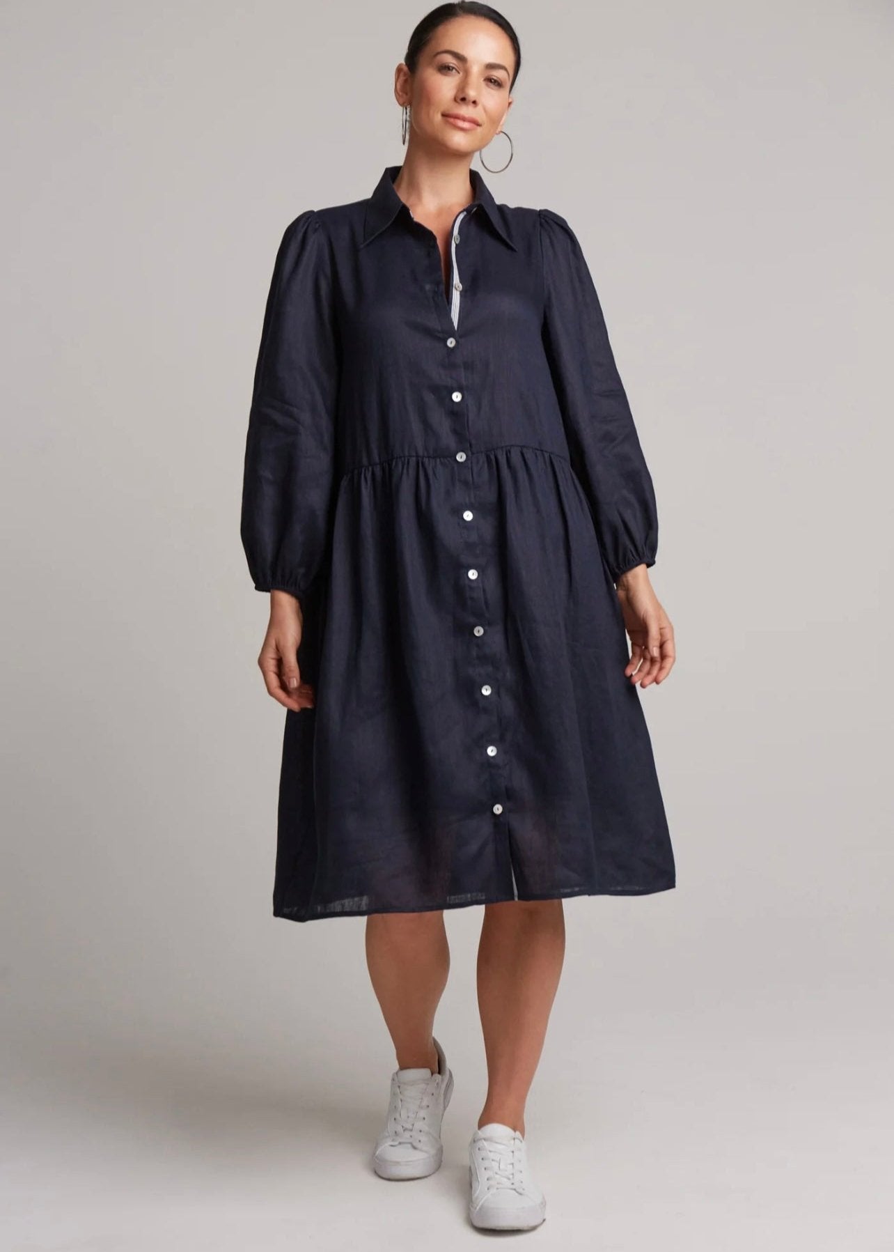 Studio Midi Shirt Dress ~ Ebony