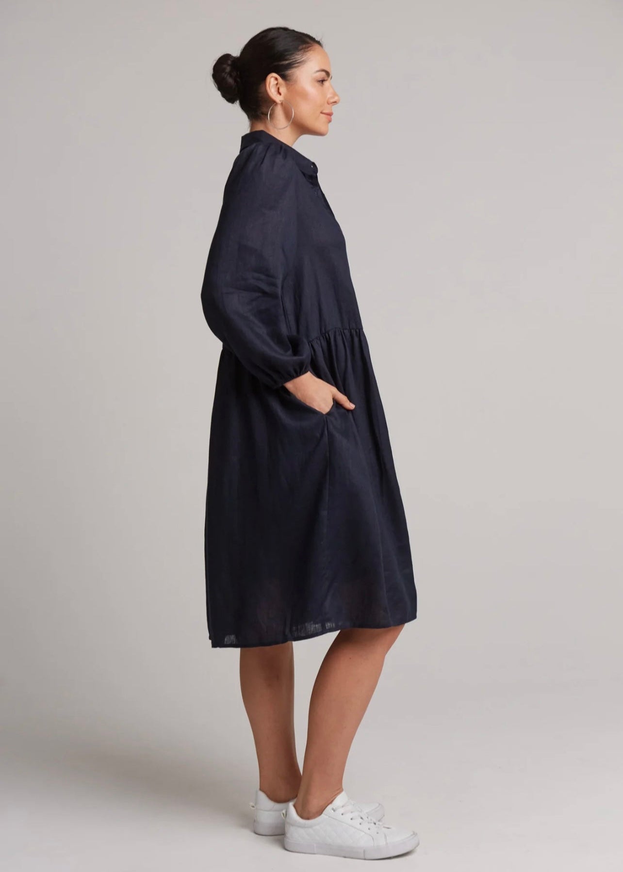Studio Midi Shirt Dress ~ Ebony
