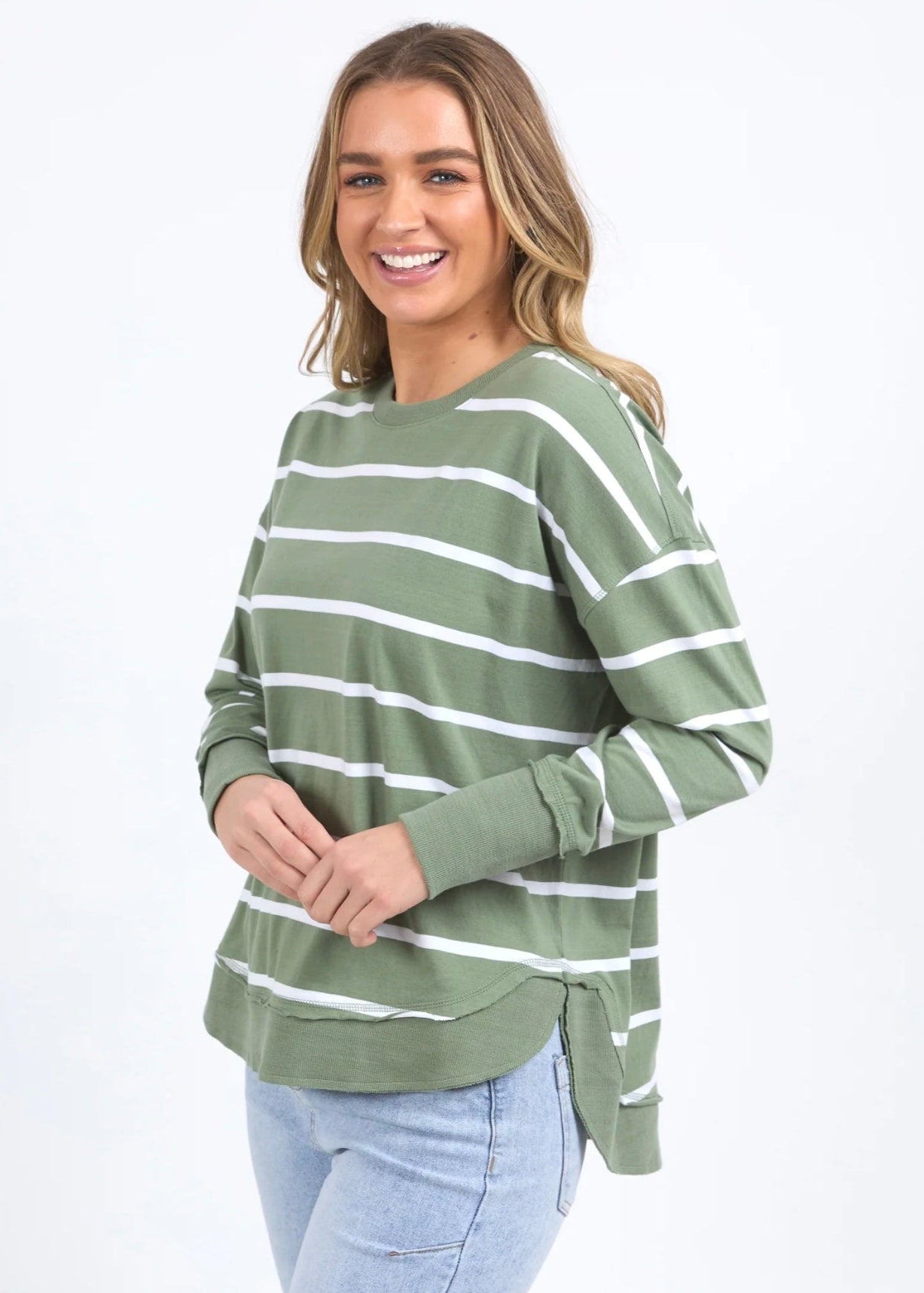 Farrah Stripe Long Sleeve ~ Sage