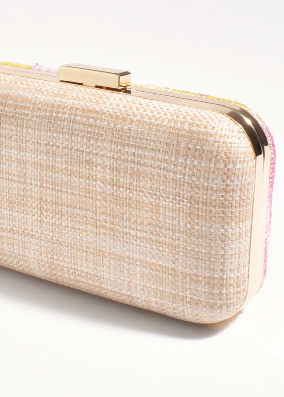 Calypso Floral Woven Clutch ~ Multi