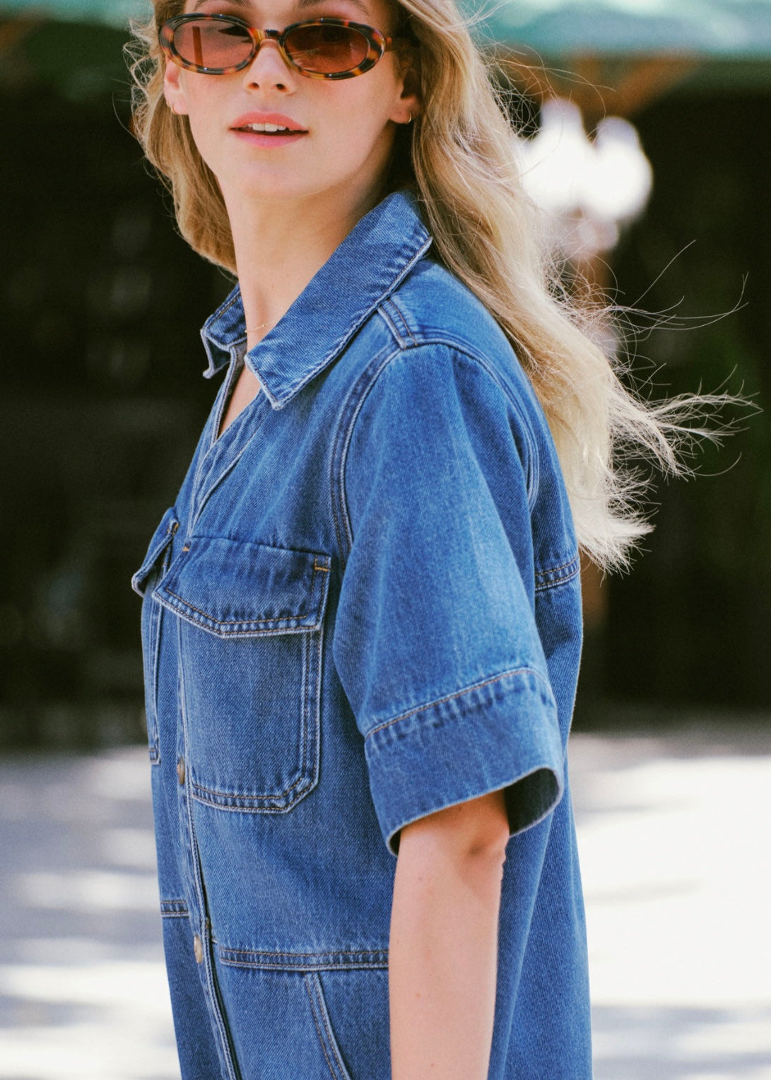 Side Pocket Boxy Dress ~ Fresh Indigo