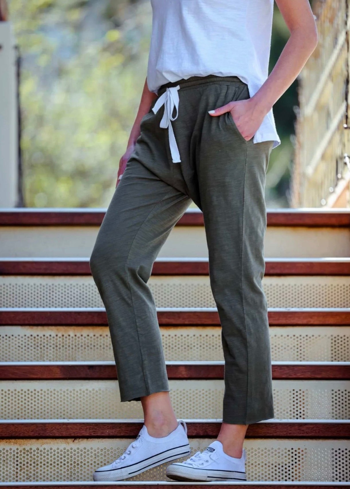 Ariel Raw Edge Jogger ~ Wood