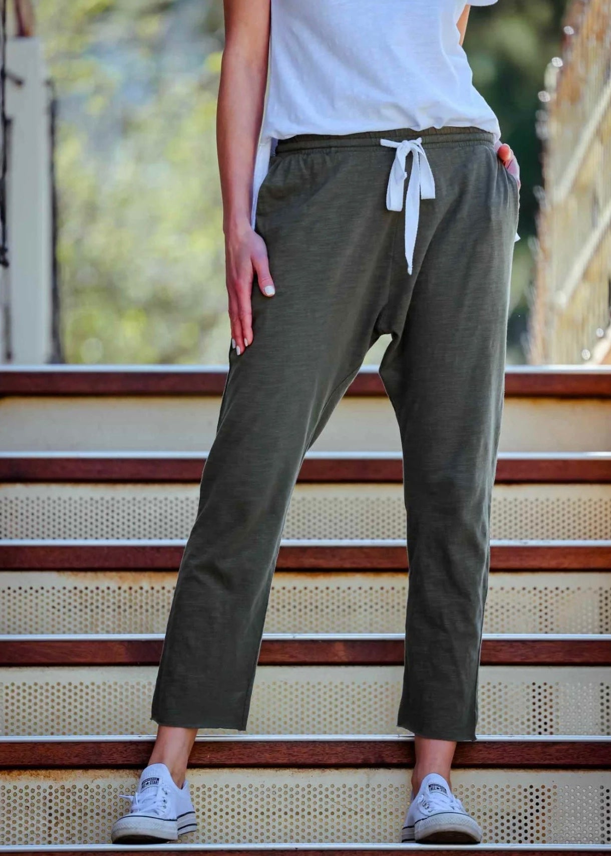 Ariel Raw Edge Jogger ~ Wood