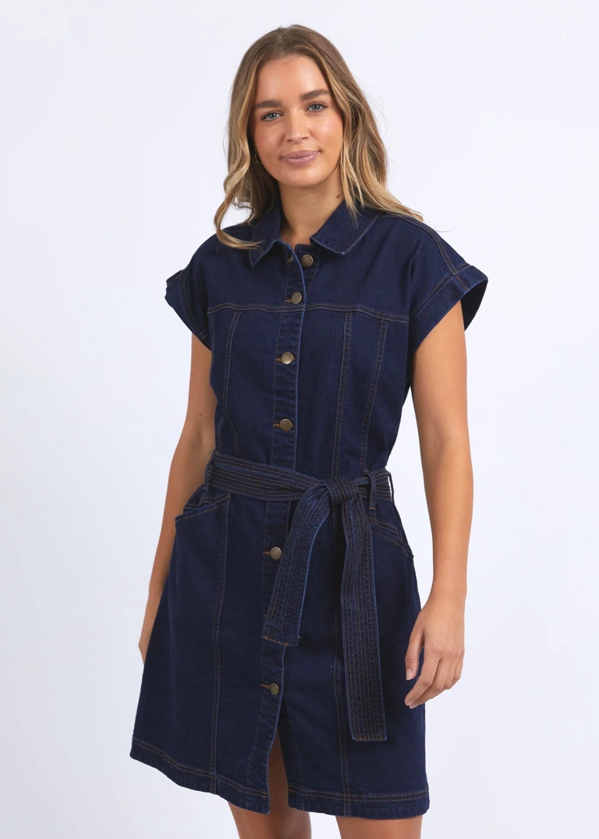 Heidi Dress ~ Dark Blue Denim