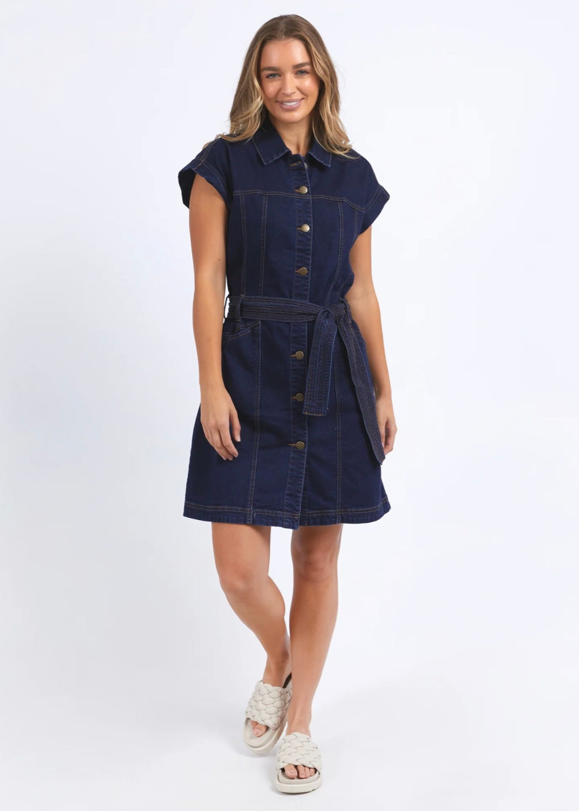 Heidi Dress ~ Dark Blue Denim