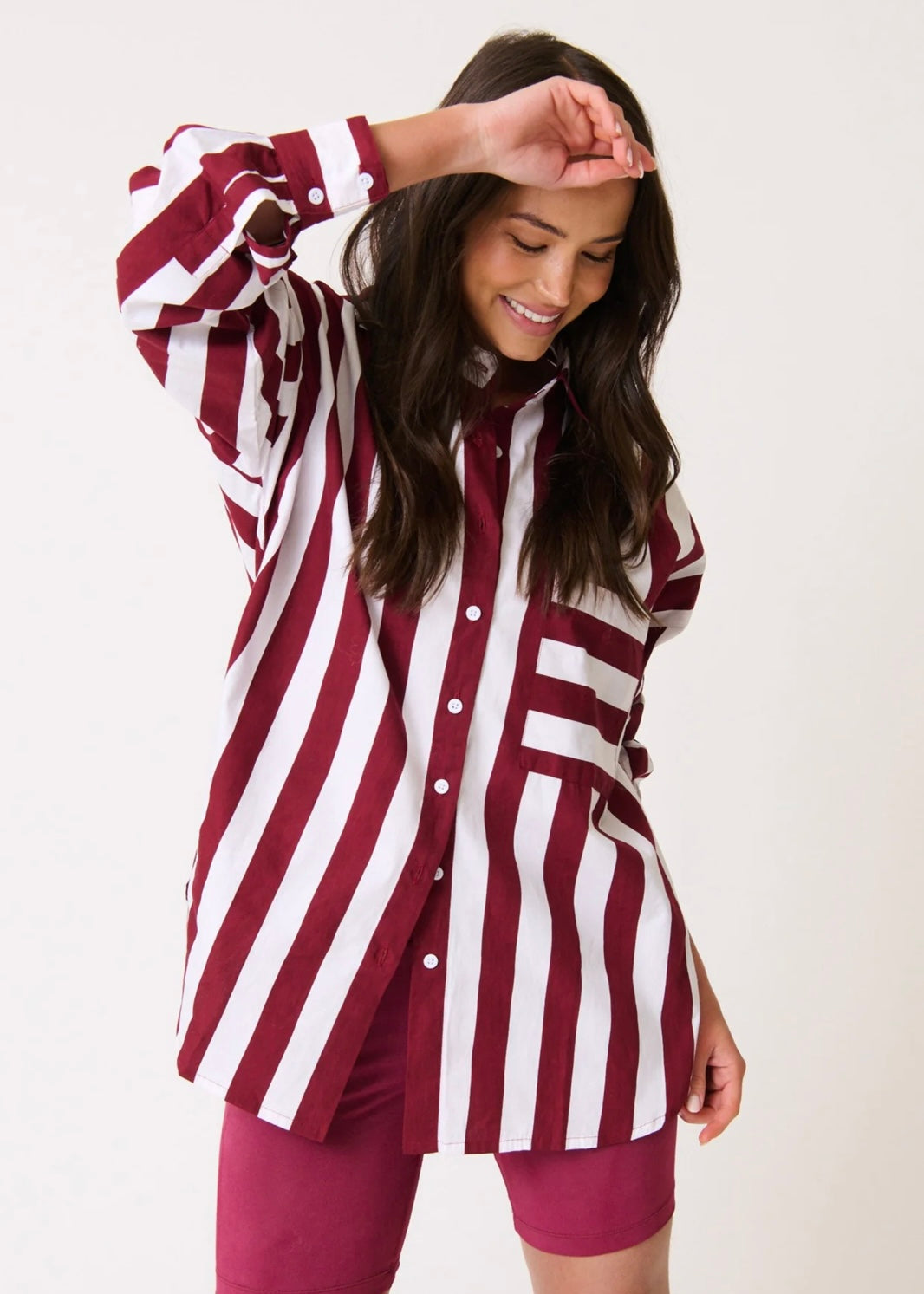 Adalyn Shirt ~ Plum Stripe