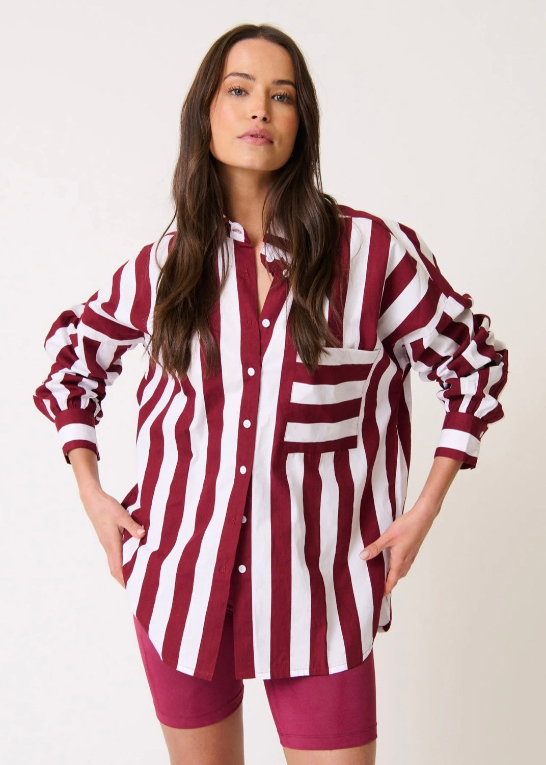 Adalyn Shirt ~ Plum Stripe