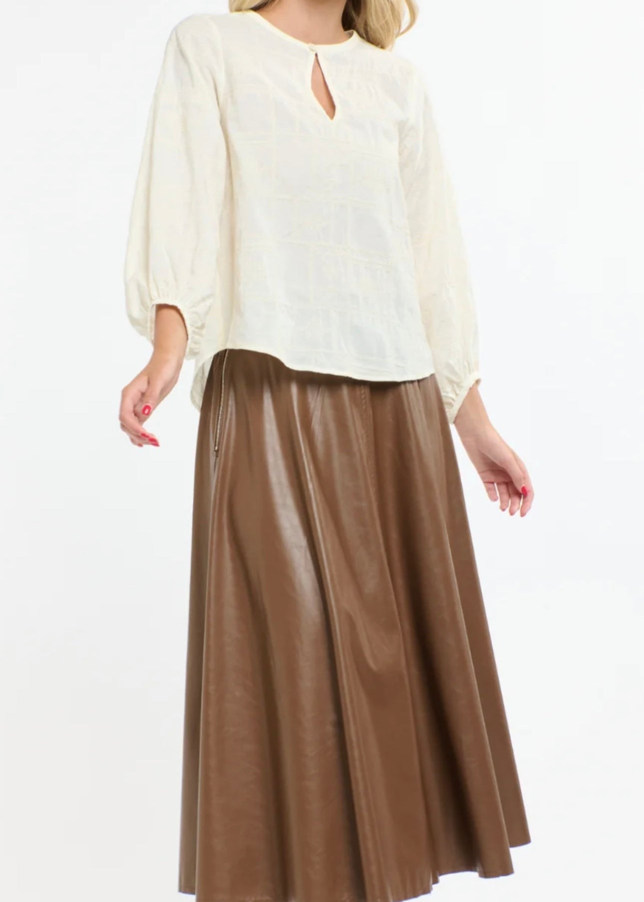 Meredith X Stitch Top ~ Cream