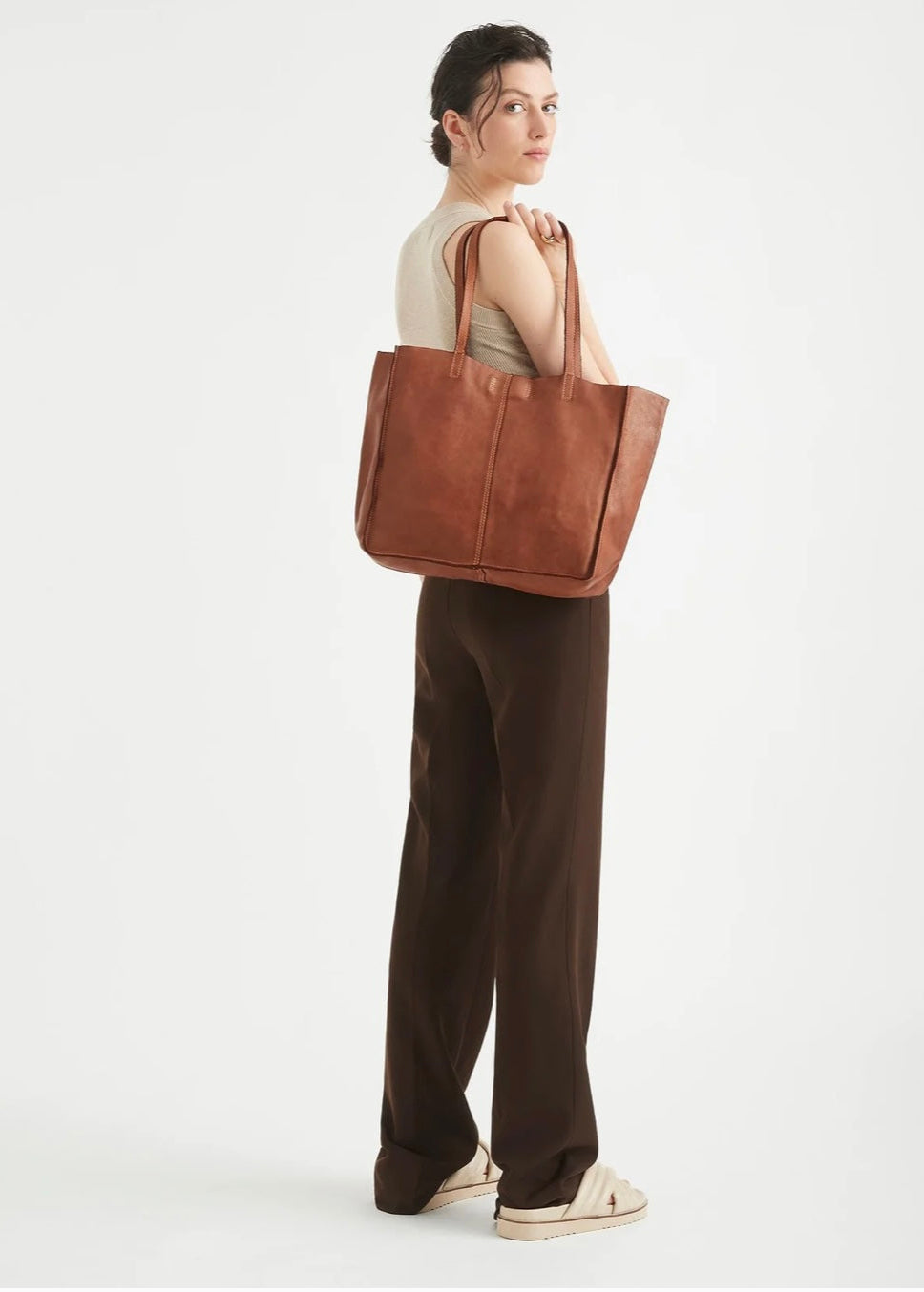 Baby Unlined Tote ~ Cognac