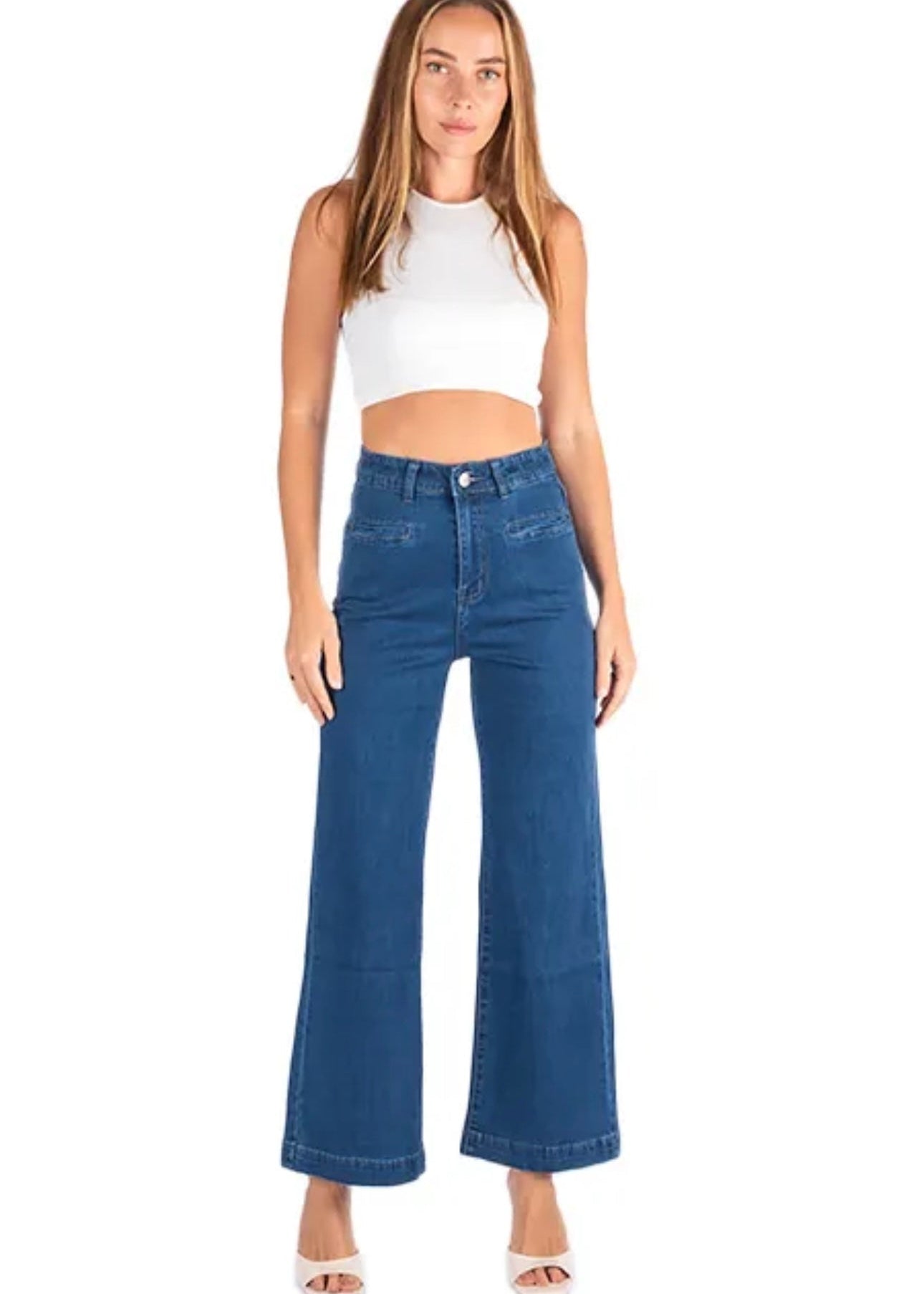 Hayley Wide Leg Jeans ~ Dark Blue