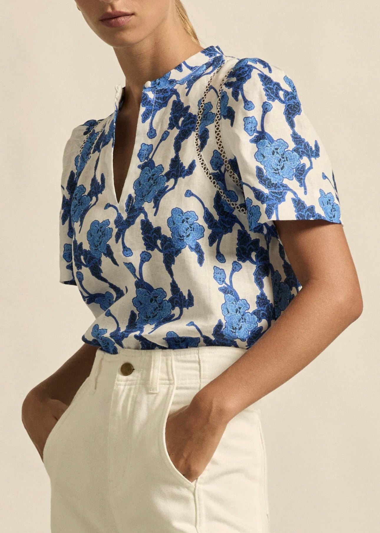 Recollect Top ~ Azure Bouquet