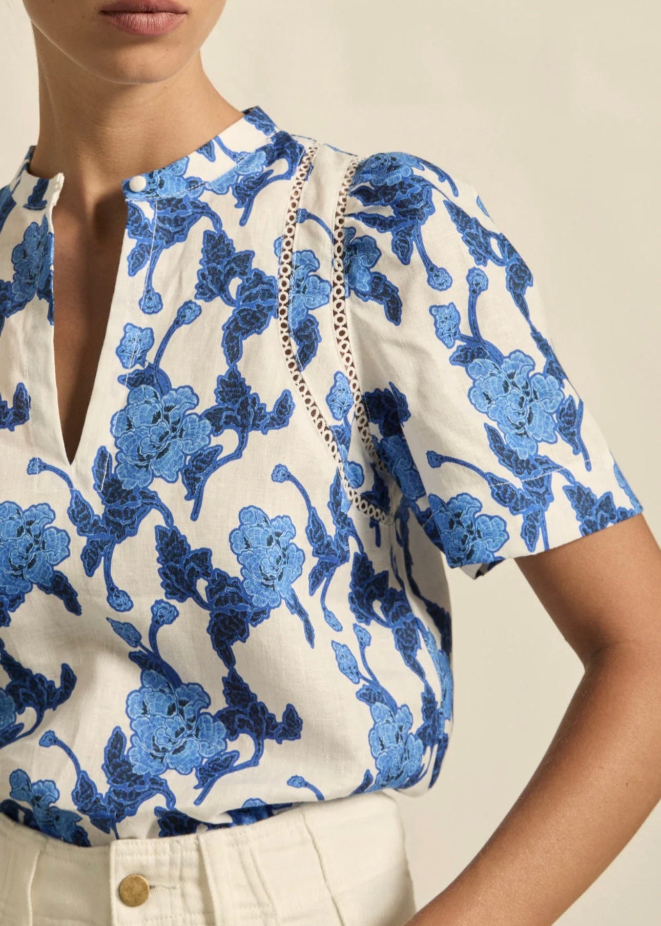 Recollect Top ~ Azure Bouquet