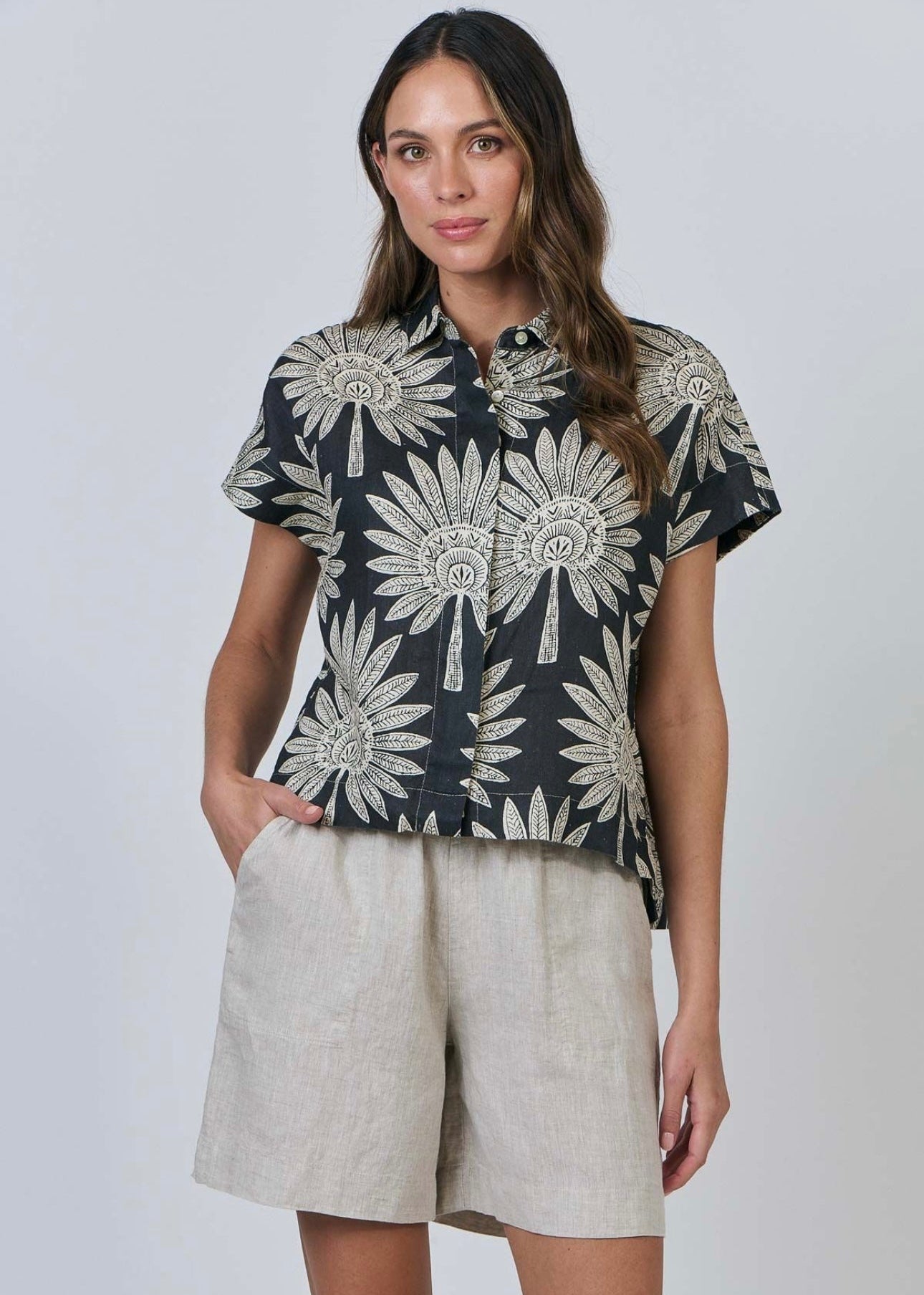 Linen Shirt ~ Date Palm