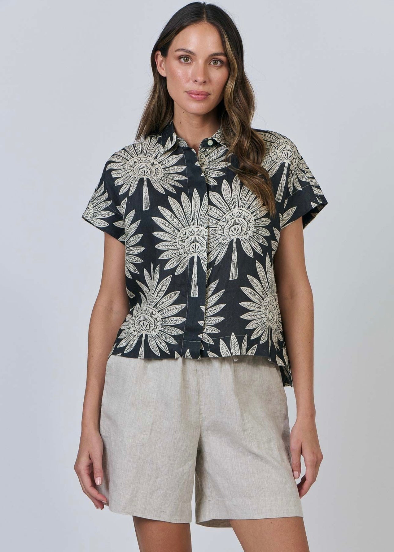 Linen Shirt ~ Date Palm