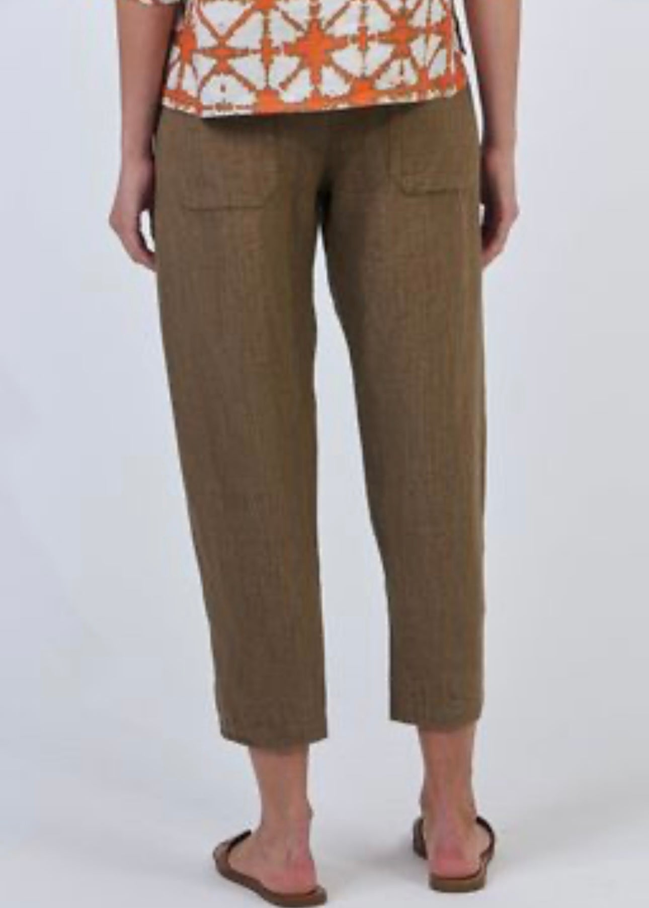 Cropped Linen Pant ~ Tobacco