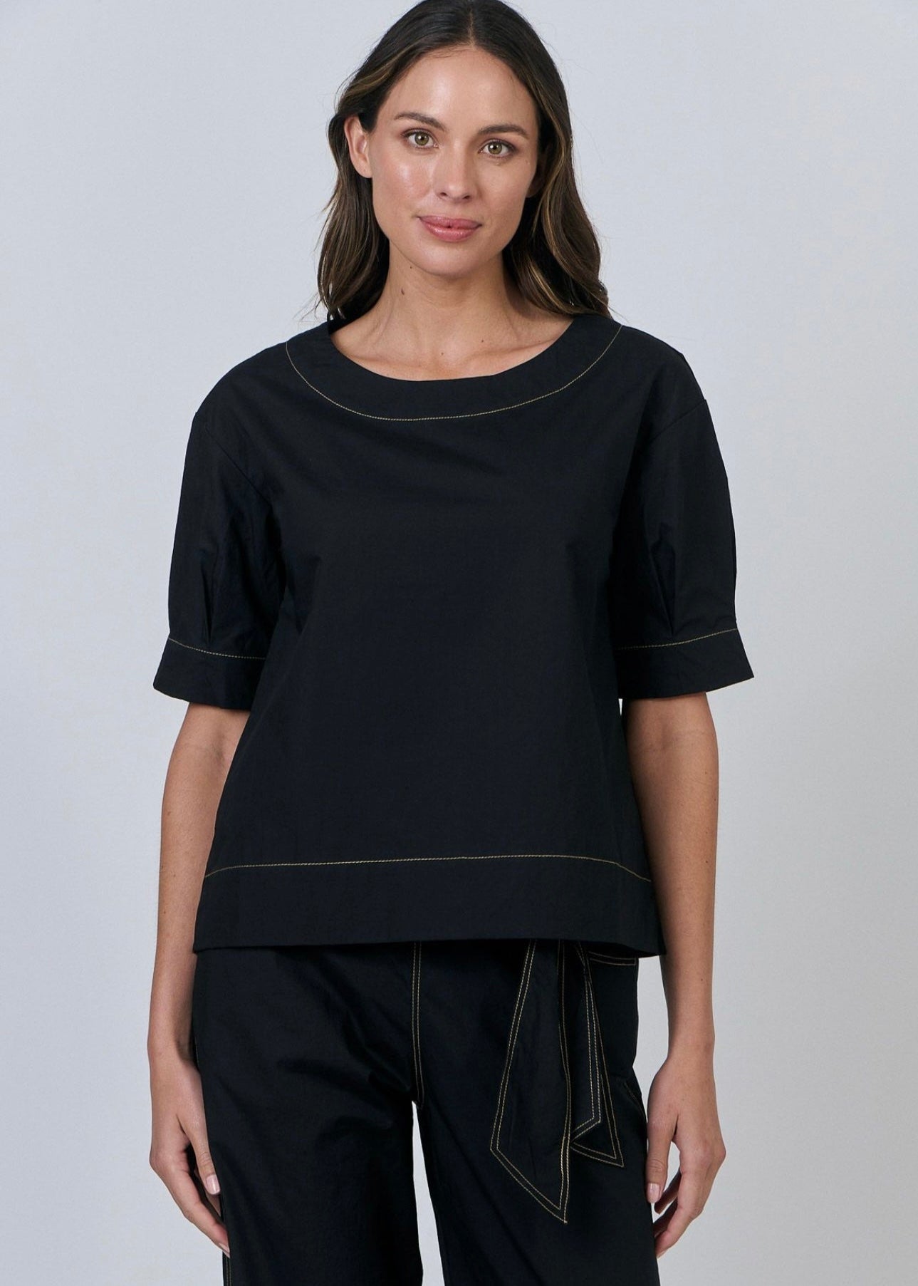 Poplin Top ~ Black