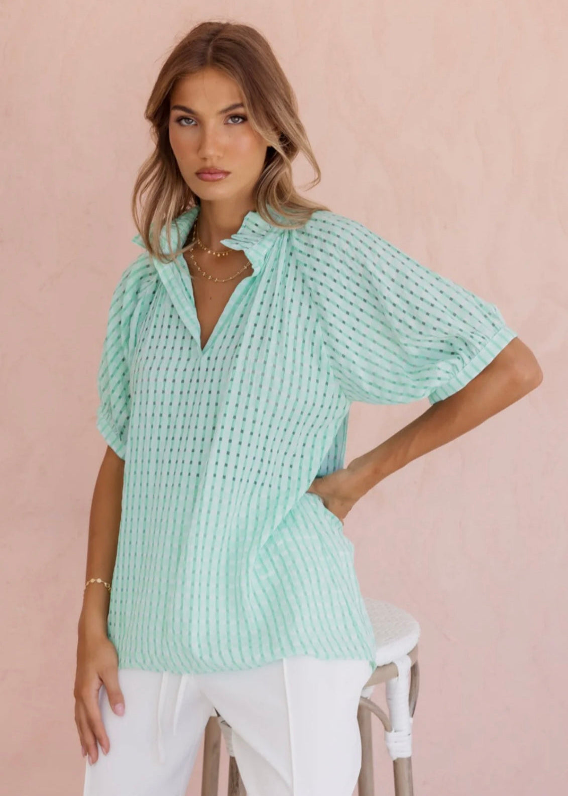 Presto Blouse ~ Chequer Green