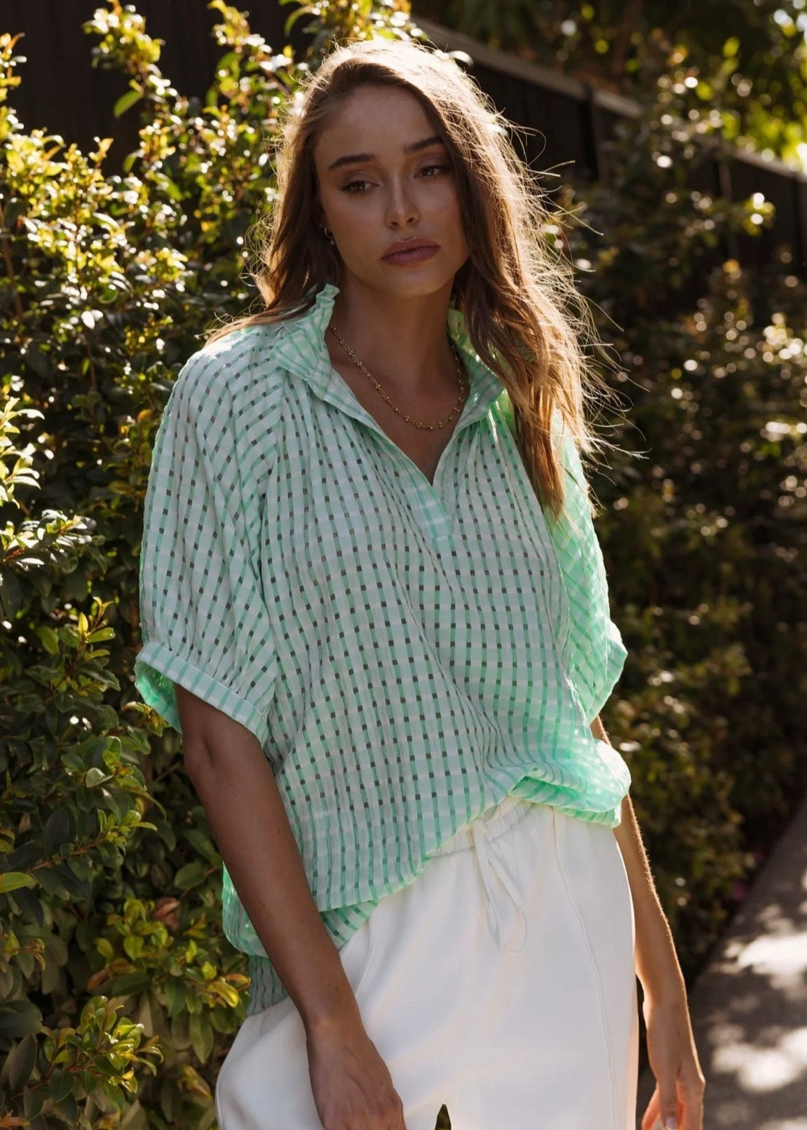 Presto Blouse ~ Chequer Green