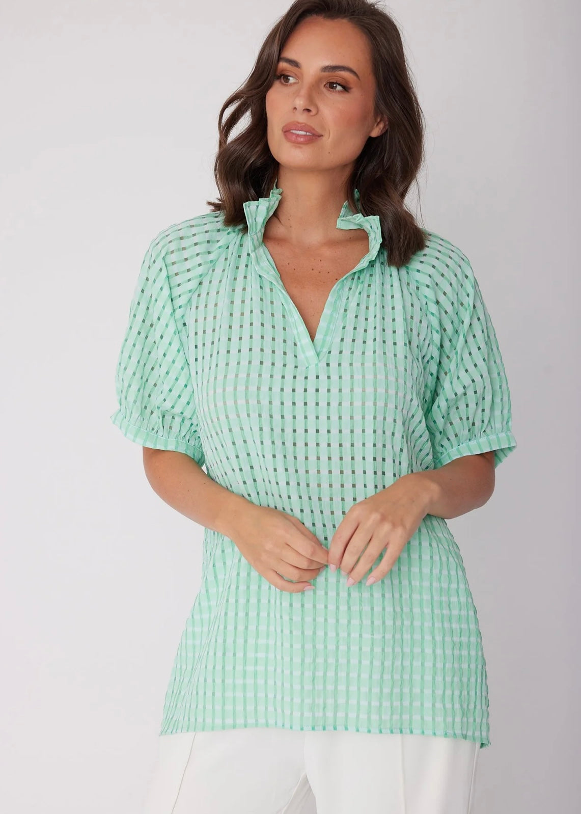 Presto Blouse ~ Chequer Green