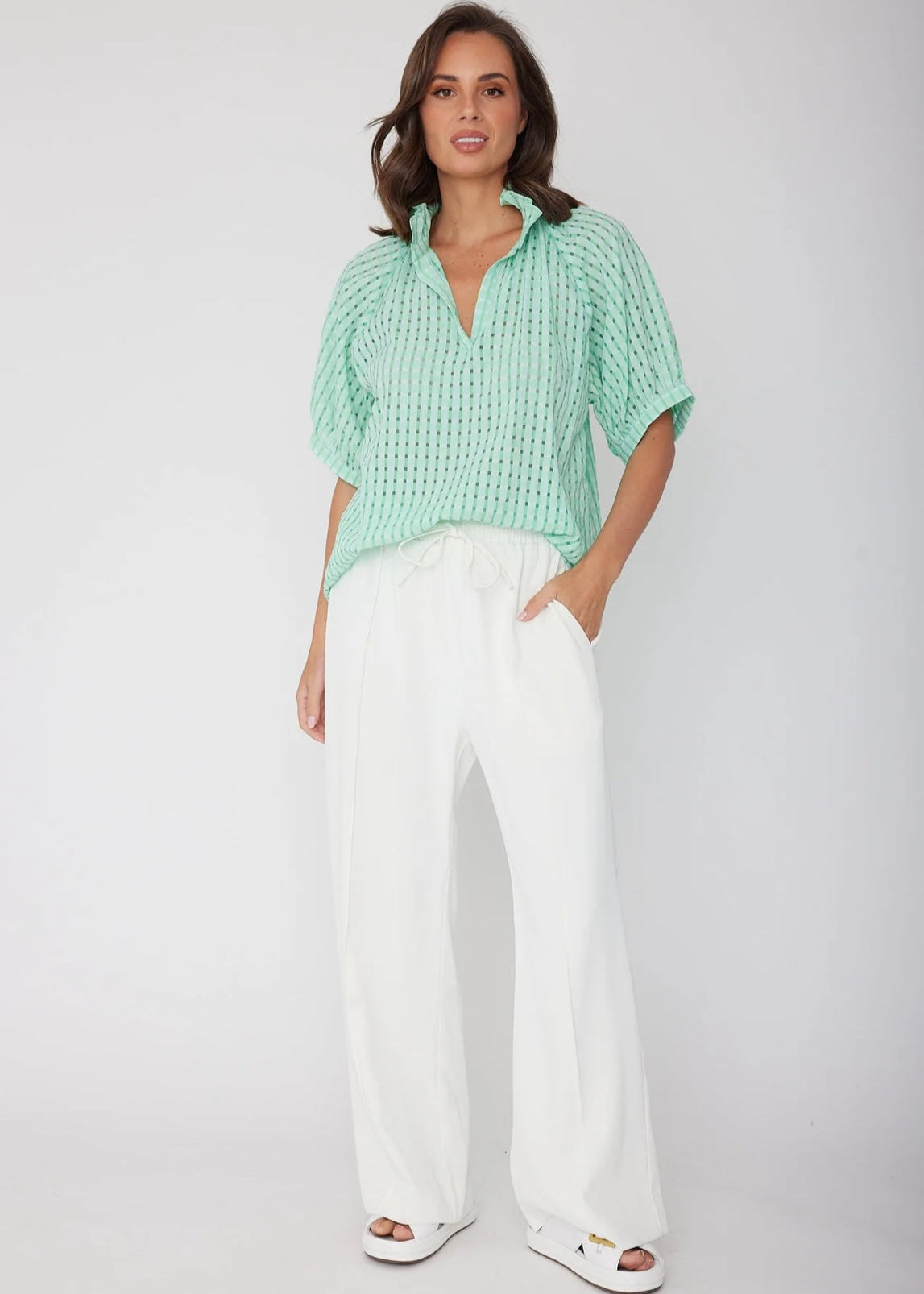 Presto Blouse ~ Chequer Green