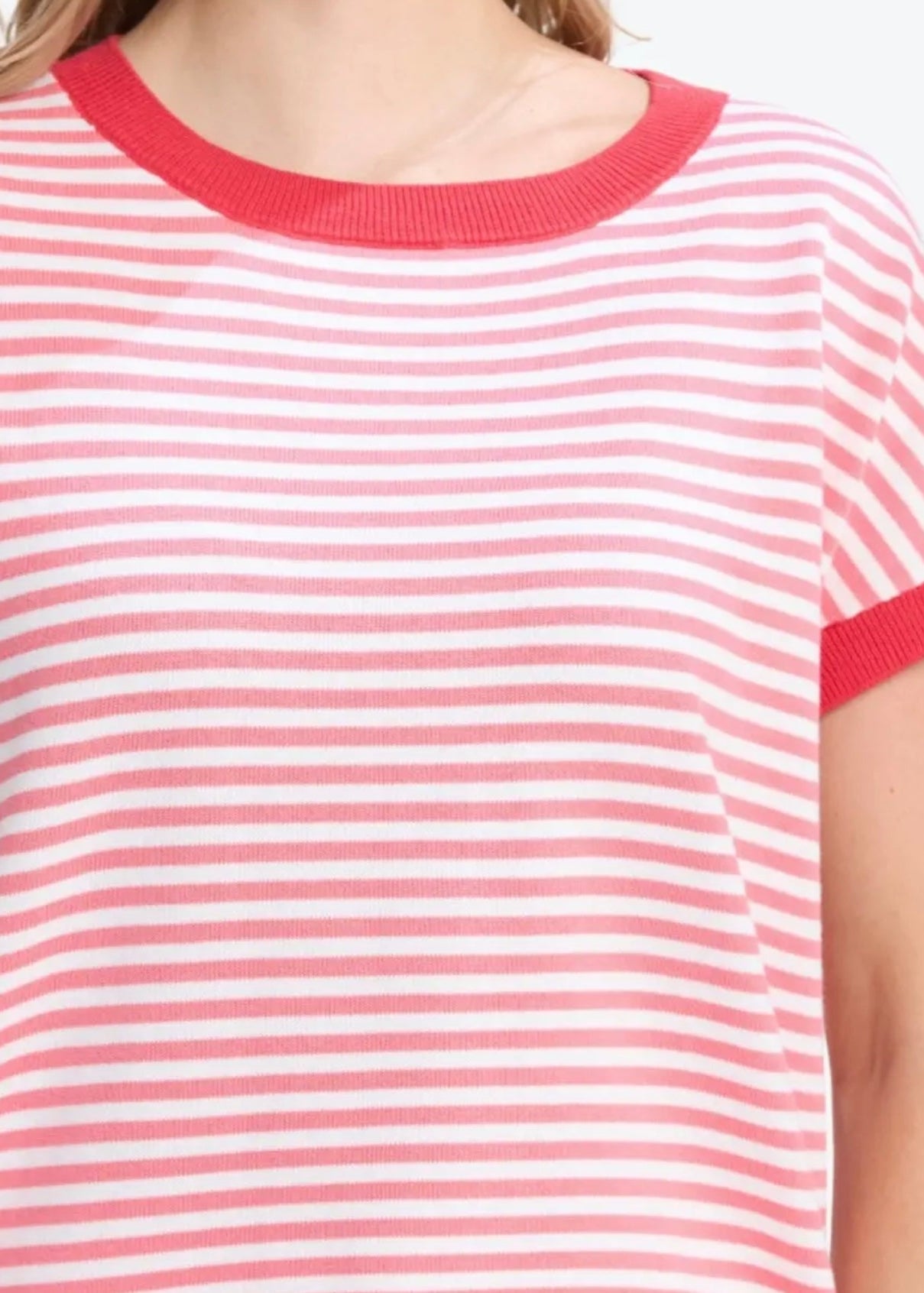 Laneway Top ~ Pink Stripe