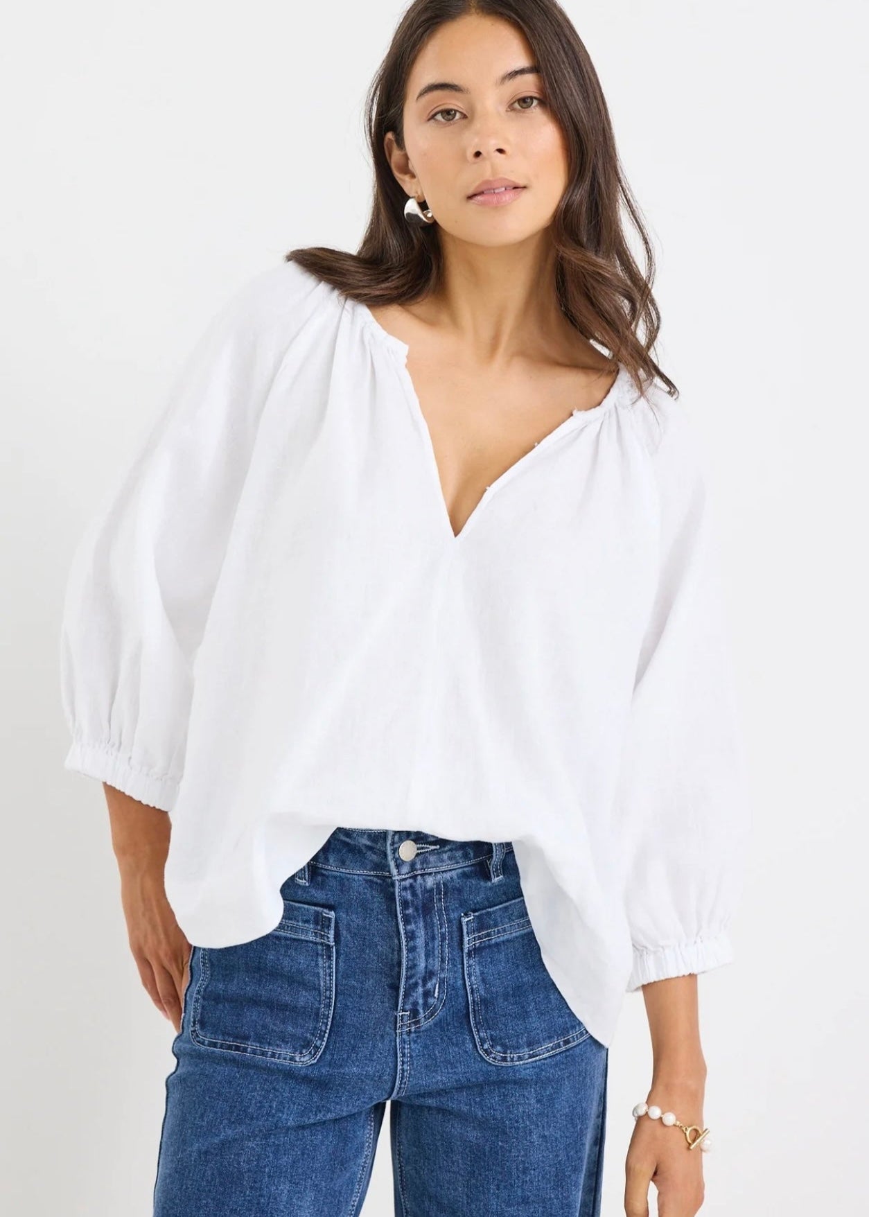 Revolutionary Linen Top ~ White
