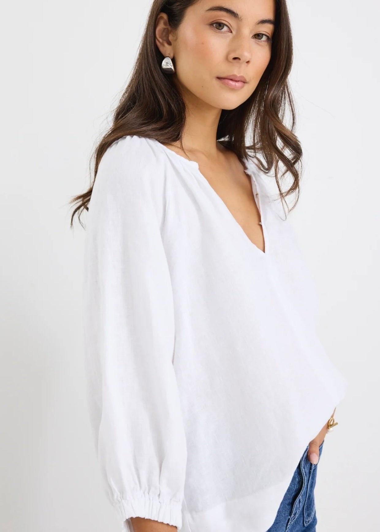 Revolutionary Linen Top ~ White