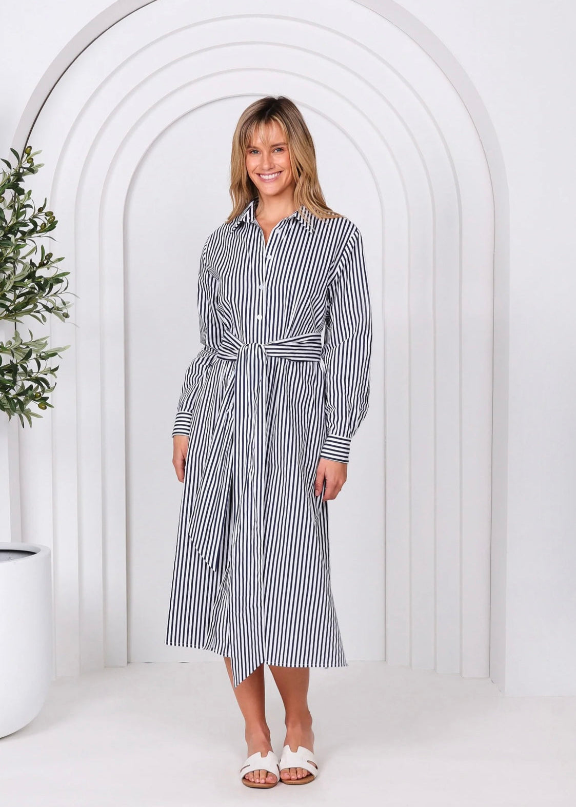 Lika Dress ~ Navy Stripes