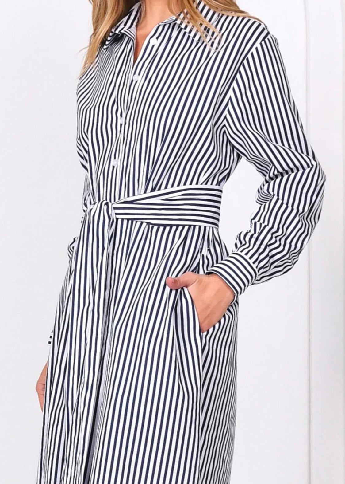 Lika Dress ~ Navy Stripes
