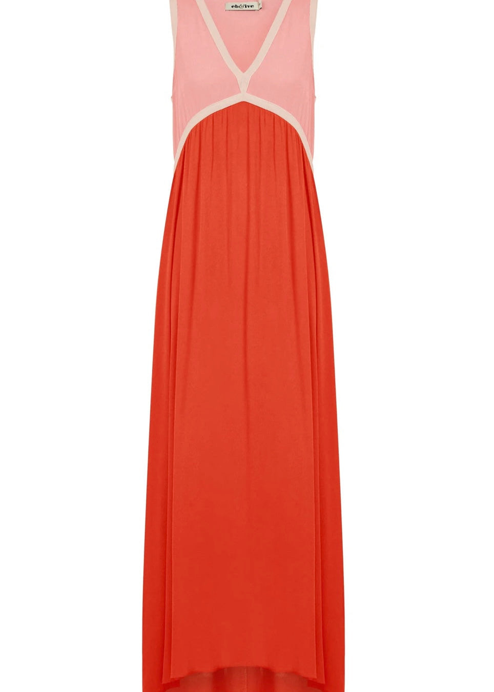 Alegria Spliced Maxi Dress ~ Cameo/Coral