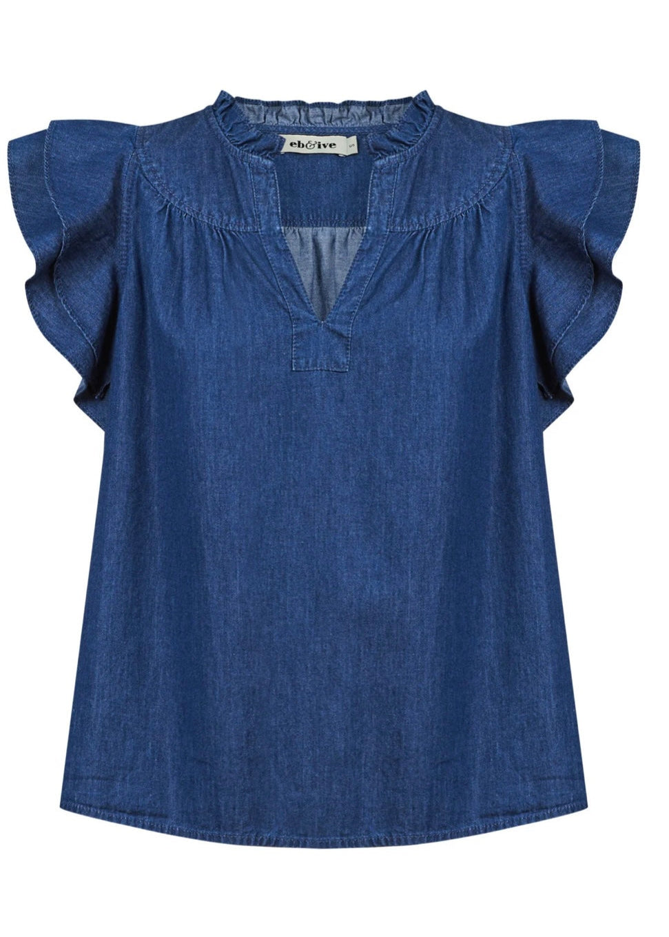 Melenia Frill Top ~ Indigo