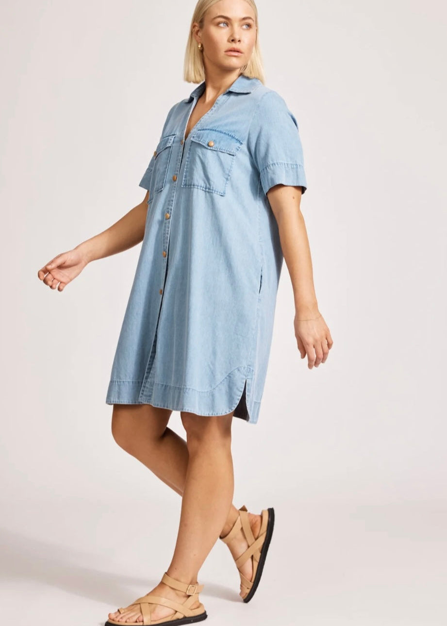 Melenia Shirt Dress ~ Denim