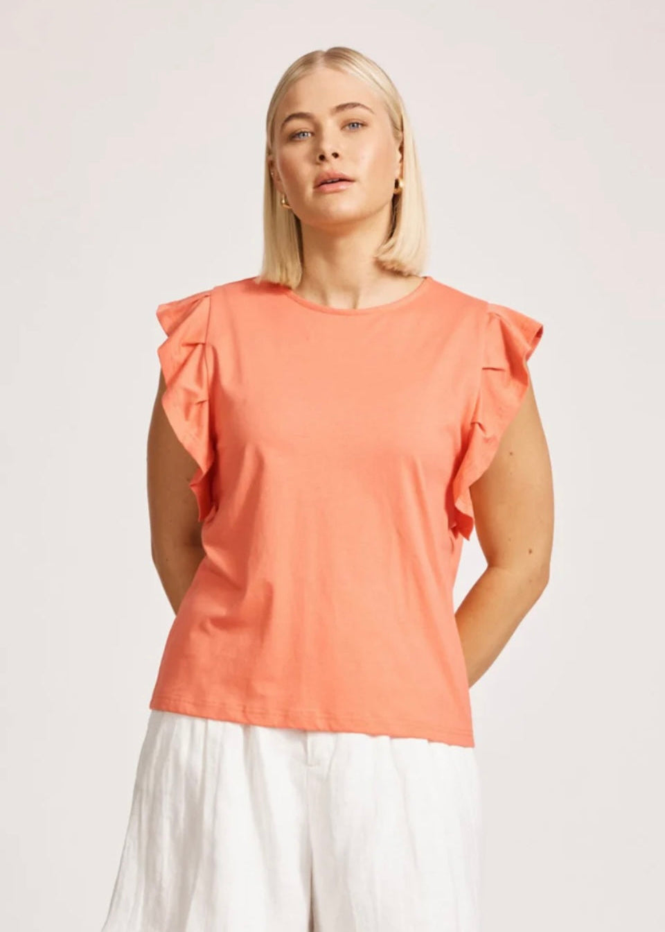 Francia Frill Tank ~ Coral
