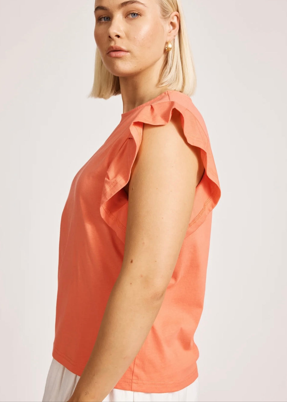 Francia Frill Tank ~ Coral