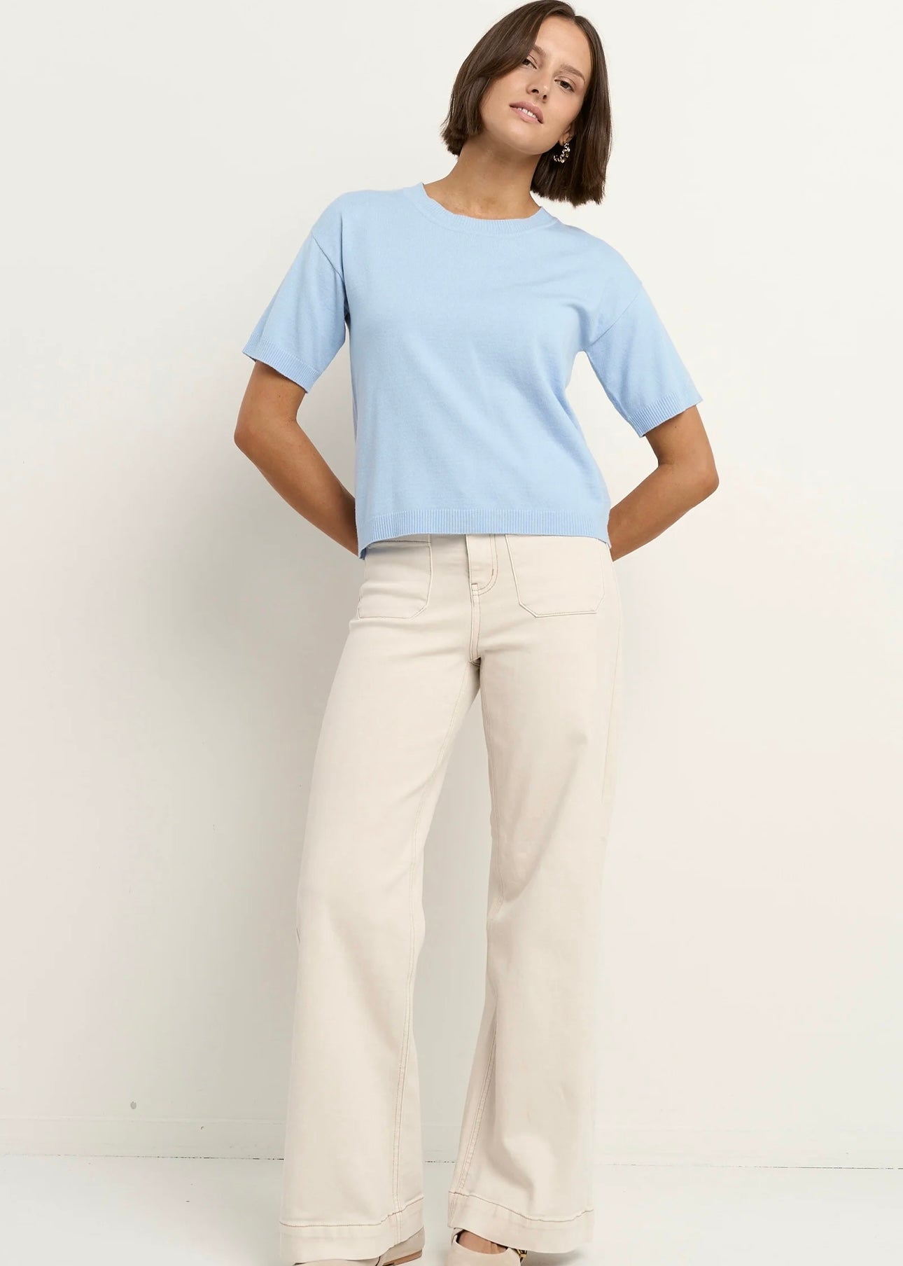 Precise SS Knited Tee ~ Sky Blue