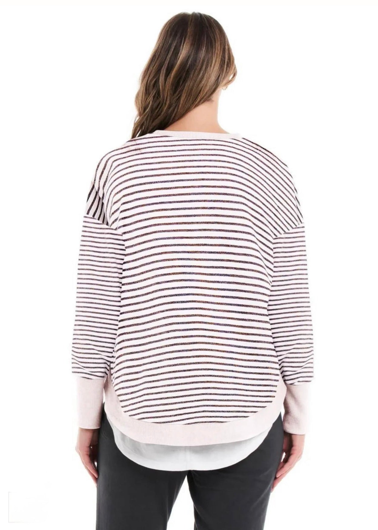 Lucy French Terry Sweat ~ Awning Stripe