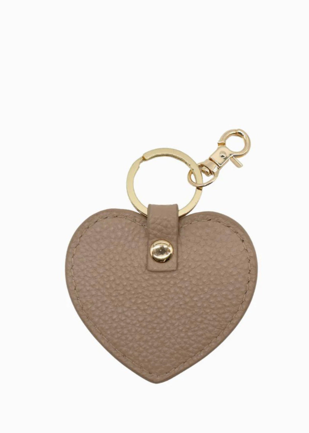 Leather Heart Keyring ~ Hazelnut