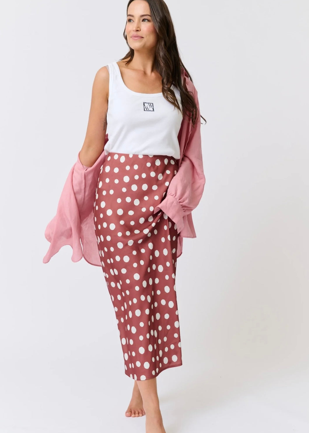 Millie Slip Skirt ~ Rust Spot