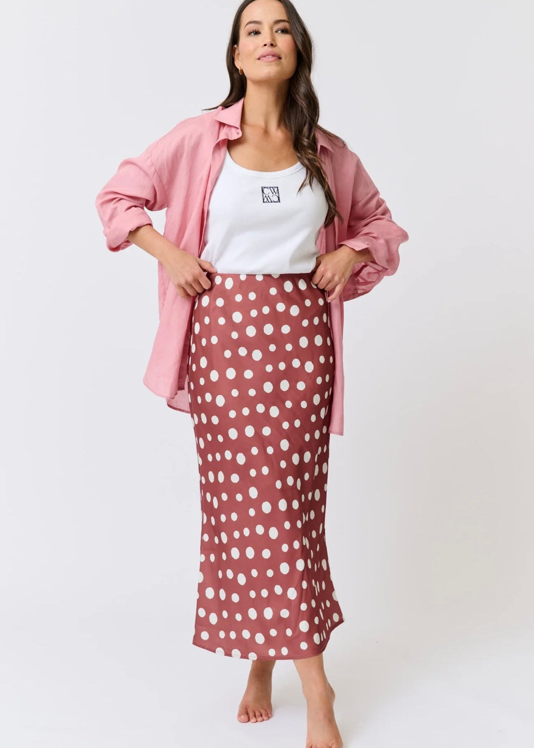 Millie Slip Skirt ~ Rust Spot