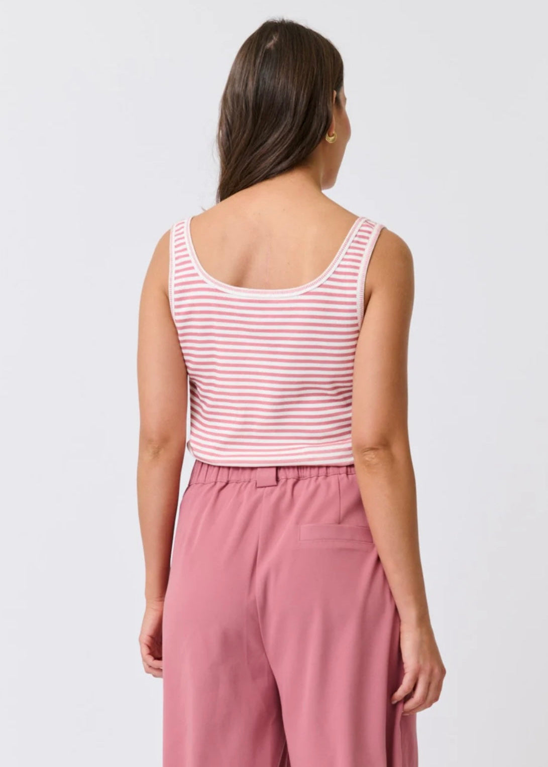 Calista Tank ~ Rose Stripe