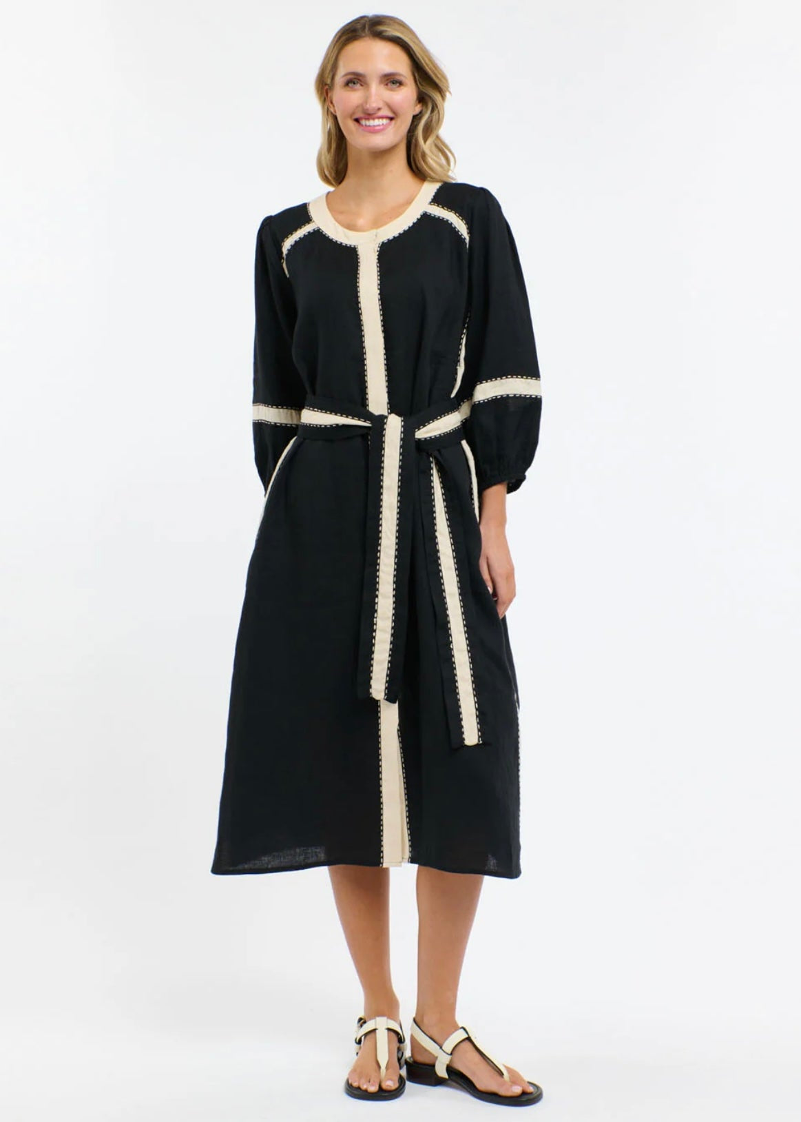 Carolyn Resort Dress ~ Black/Natural