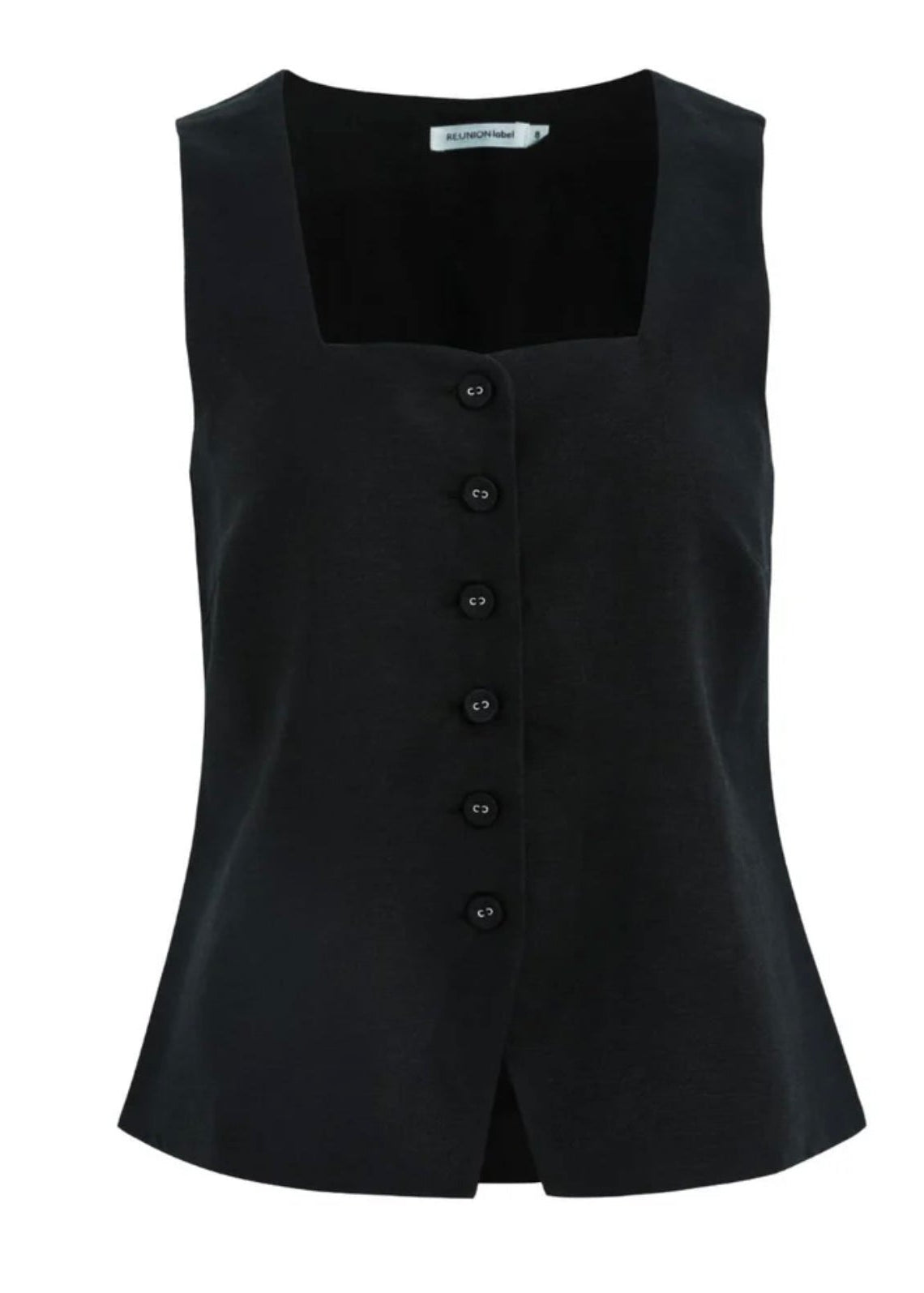 Viaduct Linen Vest Top ~ Black